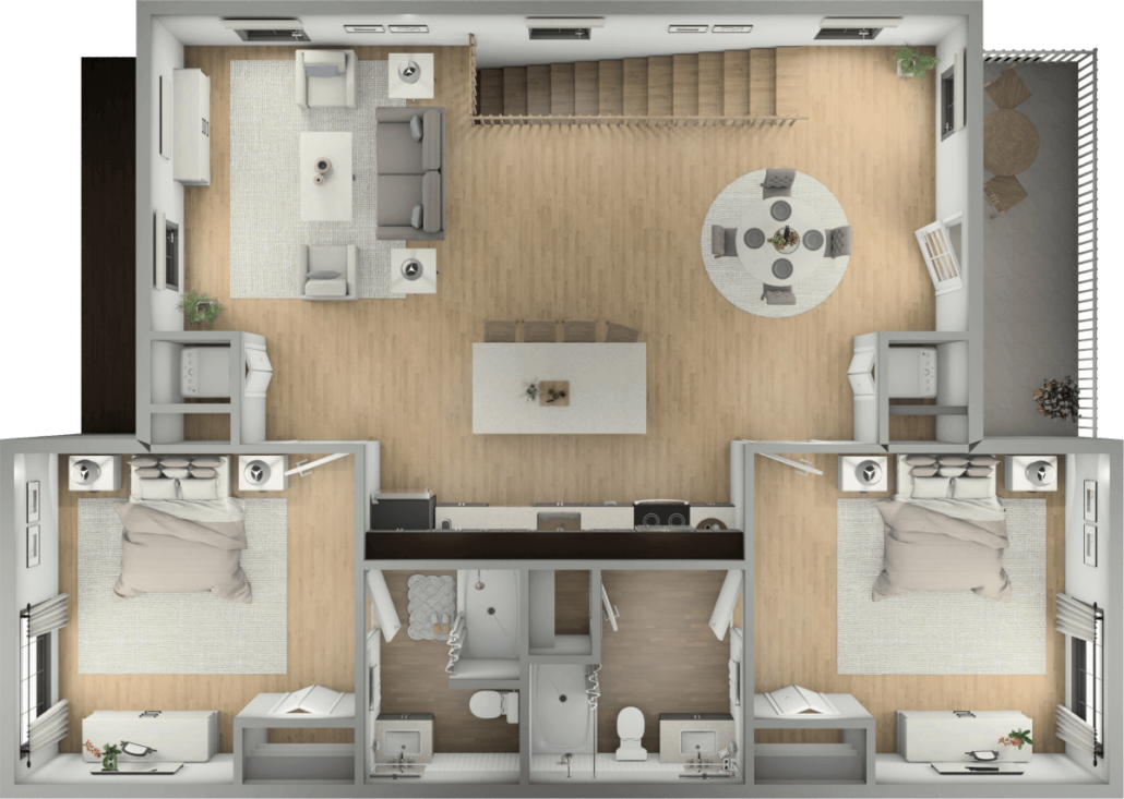 2 BEDROOM VILLA FLOORPLAN