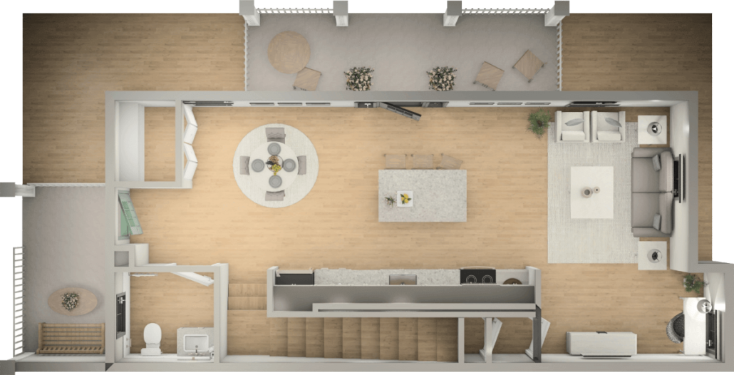 2 BEDROOM VILLAGE HOME DOWNSTAIRS FLOORPLAN